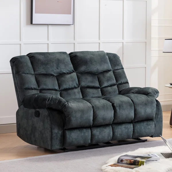 Edilmar 61.8” Wide Modern and Super Soft Manual Reclining Loveseat Sofa