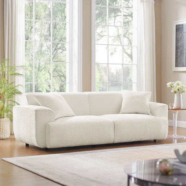 MINIMORE Modern Style Sofa 91″ Round Arm Sofa